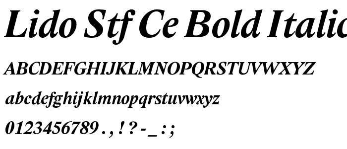 Lido STF CE Bold Italic font